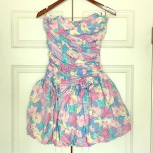 Vintage 80s bubble skirt strapless dress